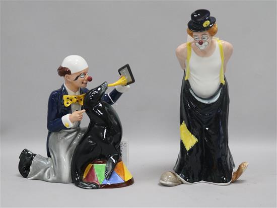 Two Royal Doulton figures, Partners HN3119 and Tiptoe HN3293 tallest 22cm
